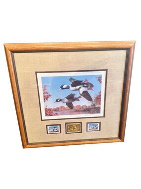 1988 NH Duck Stamp Print Buffleheads Robert Steiner Framed Stamps & Medal Ltd Ed